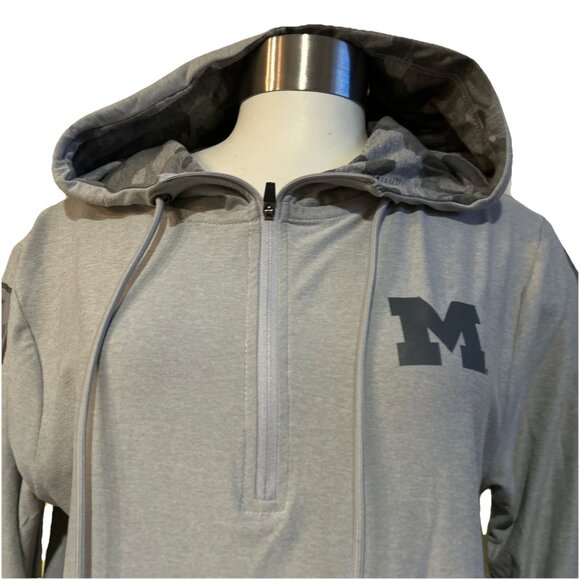 NEW Michigan Wolverines Colosseum OHT Gray Hooded 1/4 Zip LS Shirt Women's M - Picture 5 of 10